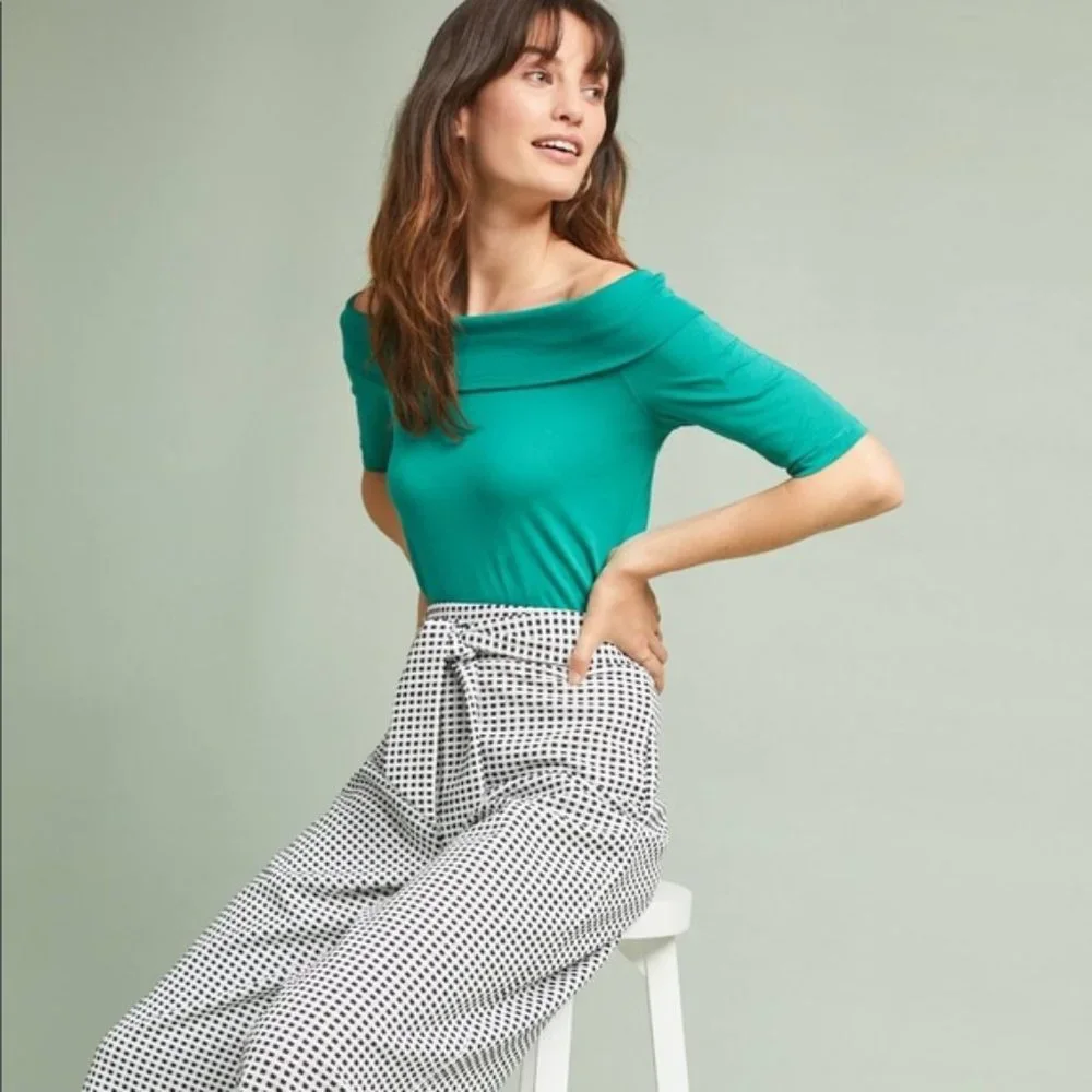 NWT Patchett Off-the-Shoulder Top Holly Green XS